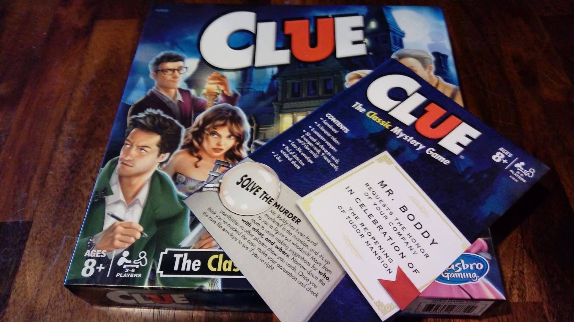 Closeup of Clue and its rules.