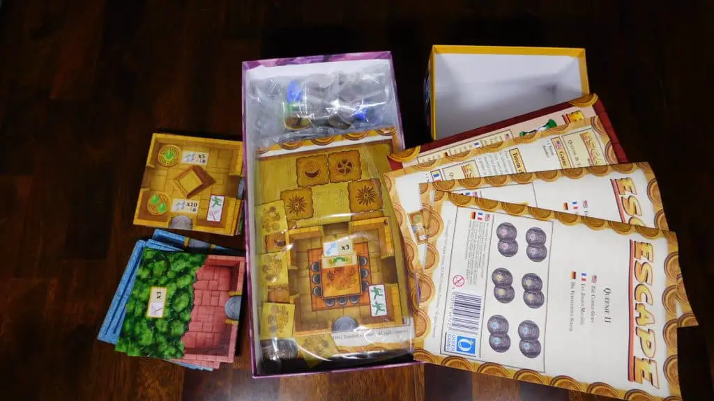 A closeup of the components of an expansion for Escape.