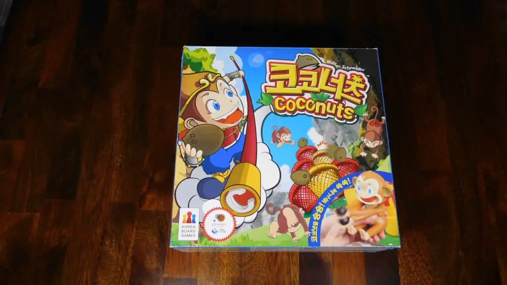 A closeup of the box cover for Coconuts.