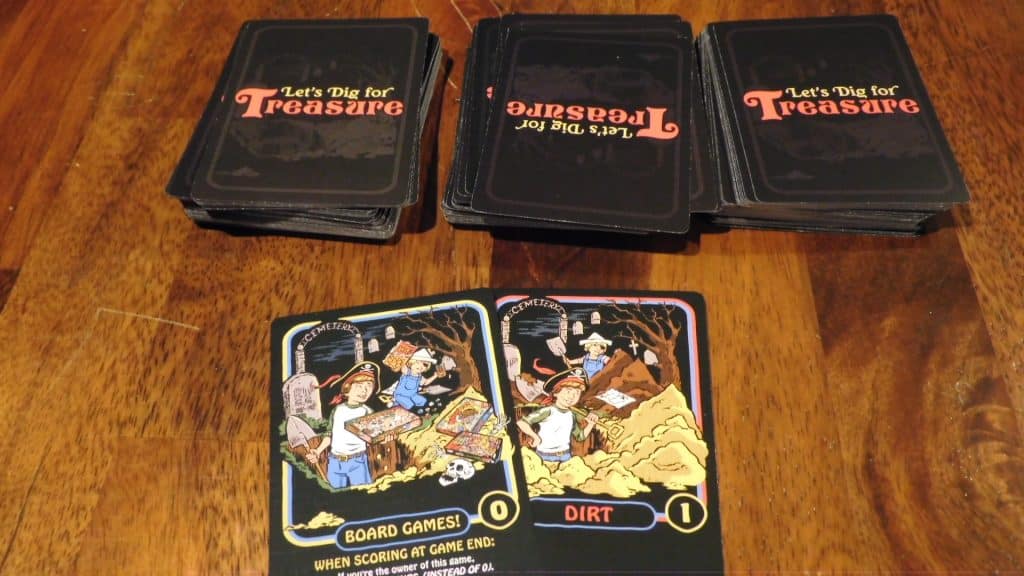 A closeup of Let's Dig For Treasure, showing a game in progress.