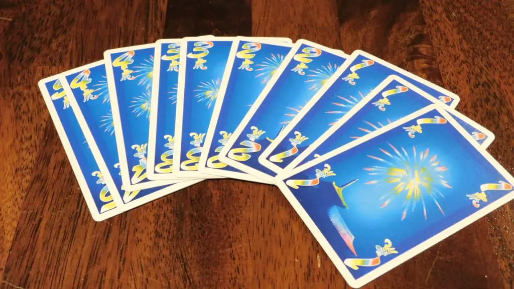 The rainbow cards in Hanabi.