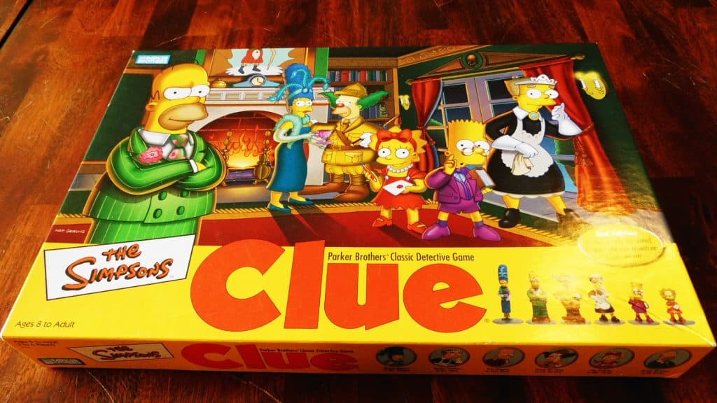 The box cover for Simpsons Clue 2nd Edition.