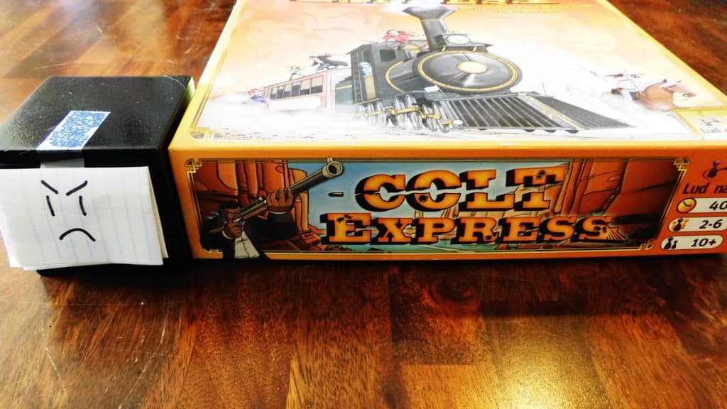 A closeup of Alpha Gamer Al and one side of the Colt Express.